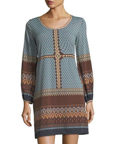 Printed Jersey Bell-sleeve Dress
