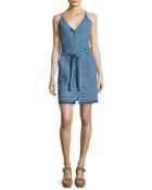 Carmela Chambray Button-front Dress,