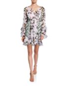 Harlow Printed Long-sleeve Ruffle