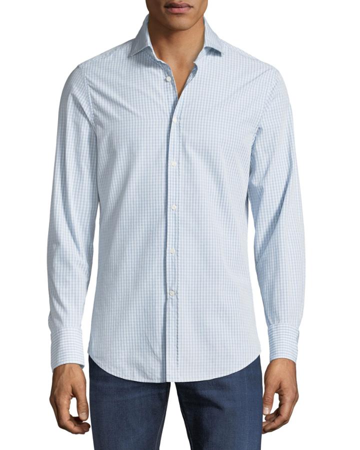 Men's Checked Italian-fit Sport Shirt,