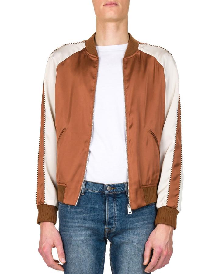 Men's Satin Effect Baseball Jacket