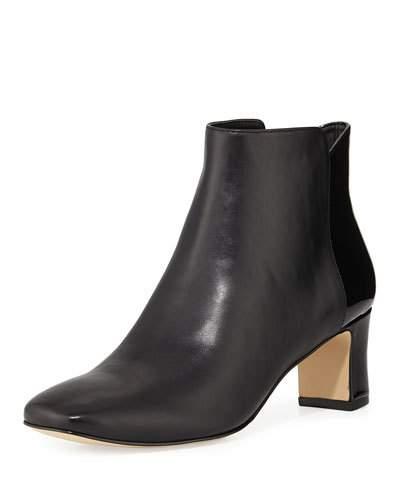 Jakk Leather Chunky-heel Bootie, Black