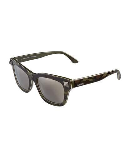 Camo Rockstud Sunglasses, Brown