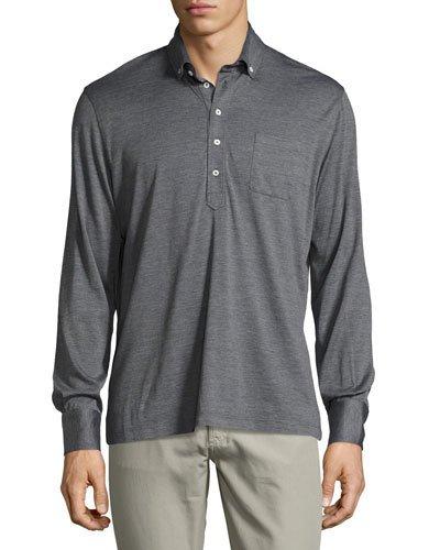 Jersey Long-sleeve Polo Shirt,