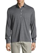 Jersey Long-sleeve Polo Shirt,
