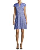 Blair Swirl-jacquard Cap-sleeve Dress,
