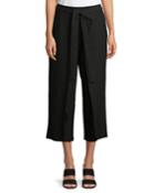 Tie-front Stretch-crepe Cropped Pants