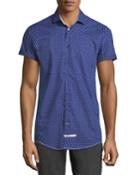 Classic-fit Micro-paisley Short-sleeve