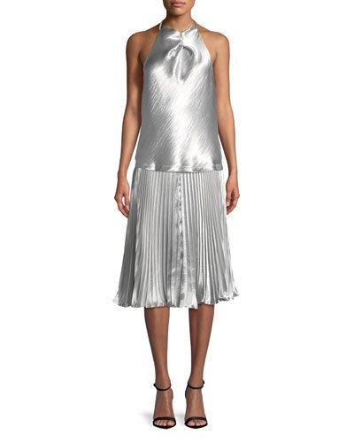 Pleated Satin A-line