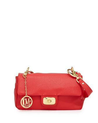 Love Moschino Saffiano Owl-handle Faux-leather Shoulder Bag, Red