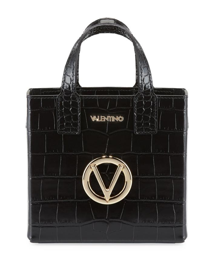 Zoe Croc-embossed Leather Crossbody Tote Bag