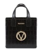 Zoe Croc-embossed Leather Crossbody Tote Bag