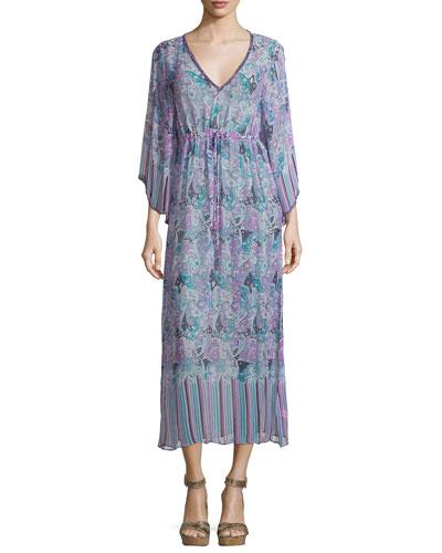 Jinerva Printed Silk Caftan,