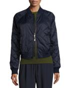 Diamond-quilted Bomber Jacket
