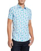 Men's Fendal Circle-print Short-sleeve Button-down