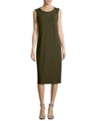 Sleeveless Jewel-neck Jersey