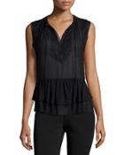 Sleeveless Lace-trim