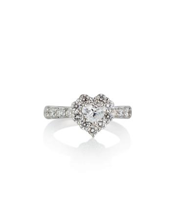 Estate Platinum Diamond Heart Ring,