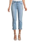 Slim Boyfriend Tropics Embroidery Jeans