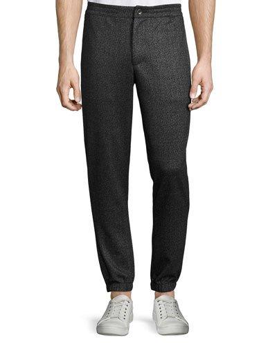 Tweed-style Jogger Pants, Black