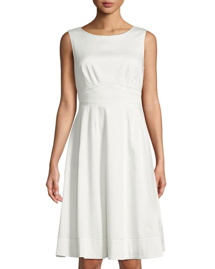 Contrast-stitch Fit & Flare Dress
