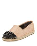 Linda Cap-toe Espadrille, Creamsicle/black