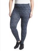 Kara Spaced-dye Performance Leggings, Black,