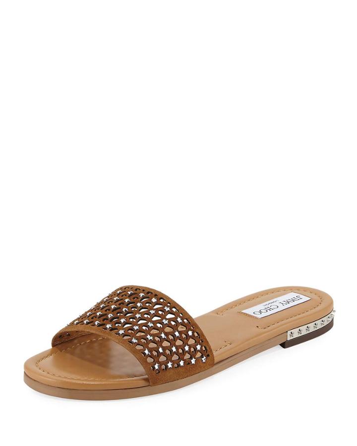Dree Laser-cut Flat Mule Sandal,