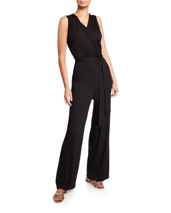 Sleeveless Surplice Neck Jumpsuit