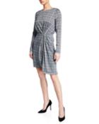 Long-sleeve Draped Plaid