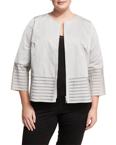 Aisha Mesh-inset Long-sleeve Jacket,
