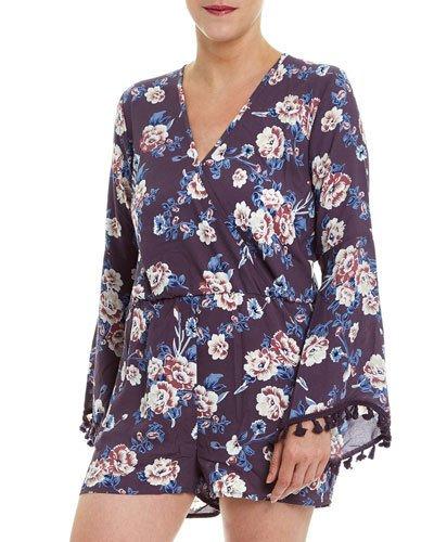 Tassel-trim Long-sleeve Romper