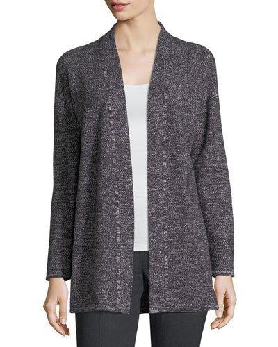 Texture-stitch Open-front Cardigan
