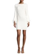 Dora Fitted Trumpet-sleeve Cocktail Dress