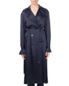 Punta Cana Double-breasted Belted Silk Trench Coat