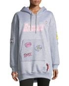 Comic Book Patched Hoodie Dress