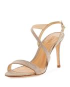 Aleria Glitter Dress Sandal, Platina