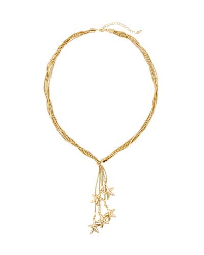 Polished Golden Star Tassel Necklace