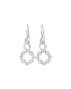 18k White Gold Diamond Open Circle Earrings