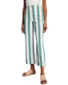 Striped Cotton Straight-leg Pants