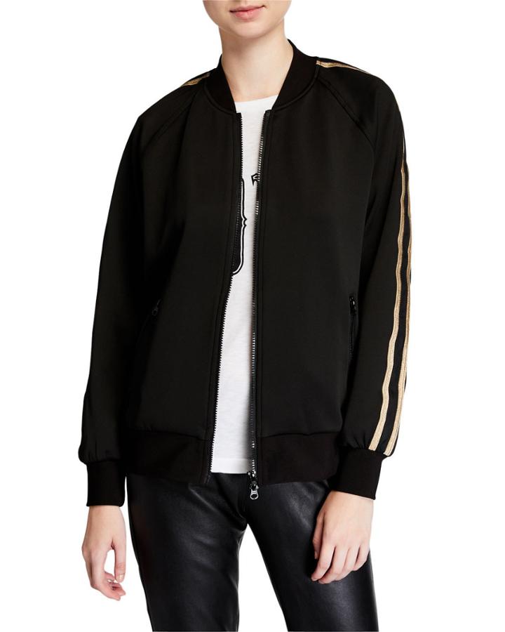 Mixed Metallic Stripe Track Jacket