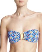 Elba Mosaic-print Bandeau Bikini Swim Top,