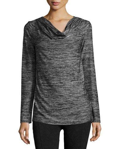 Cowl-neck Performance Tunic, Black
