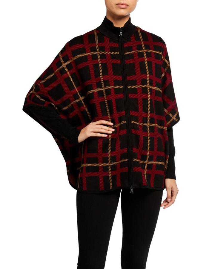 Plaid Zip Cape