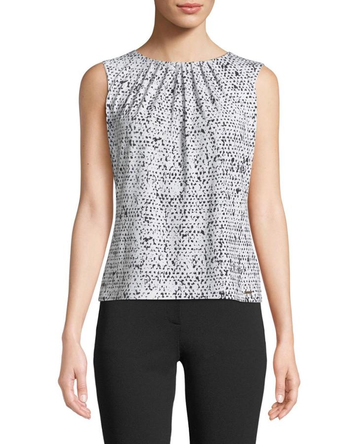 Speckled-print Pleated Camisole
