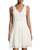 Pruitt Eyelet Fit-and-flare Dress, Porcelain