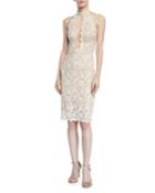 Sleeveless Lace Halter Dress