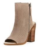 Noraly Perforated Dress Booties, Taupe