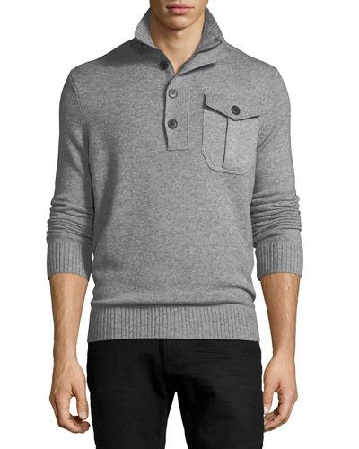 Wool-cashmere Blend Mock-neck