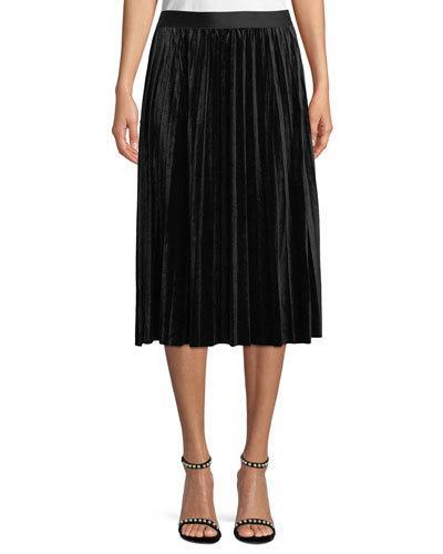Pleated Velvet A-line